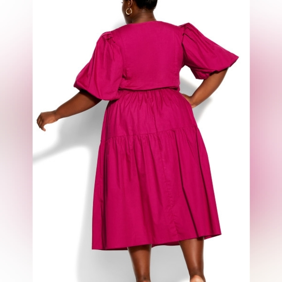 CITY CHIC Vienna Dress - pop pink - Picture 2 of 10